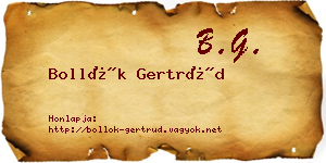 Bollók Gertrúd névjegykártya